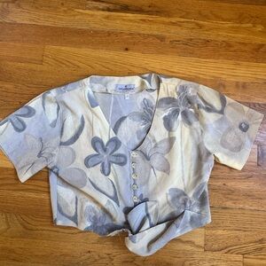 Floral Button Up Crop Top
